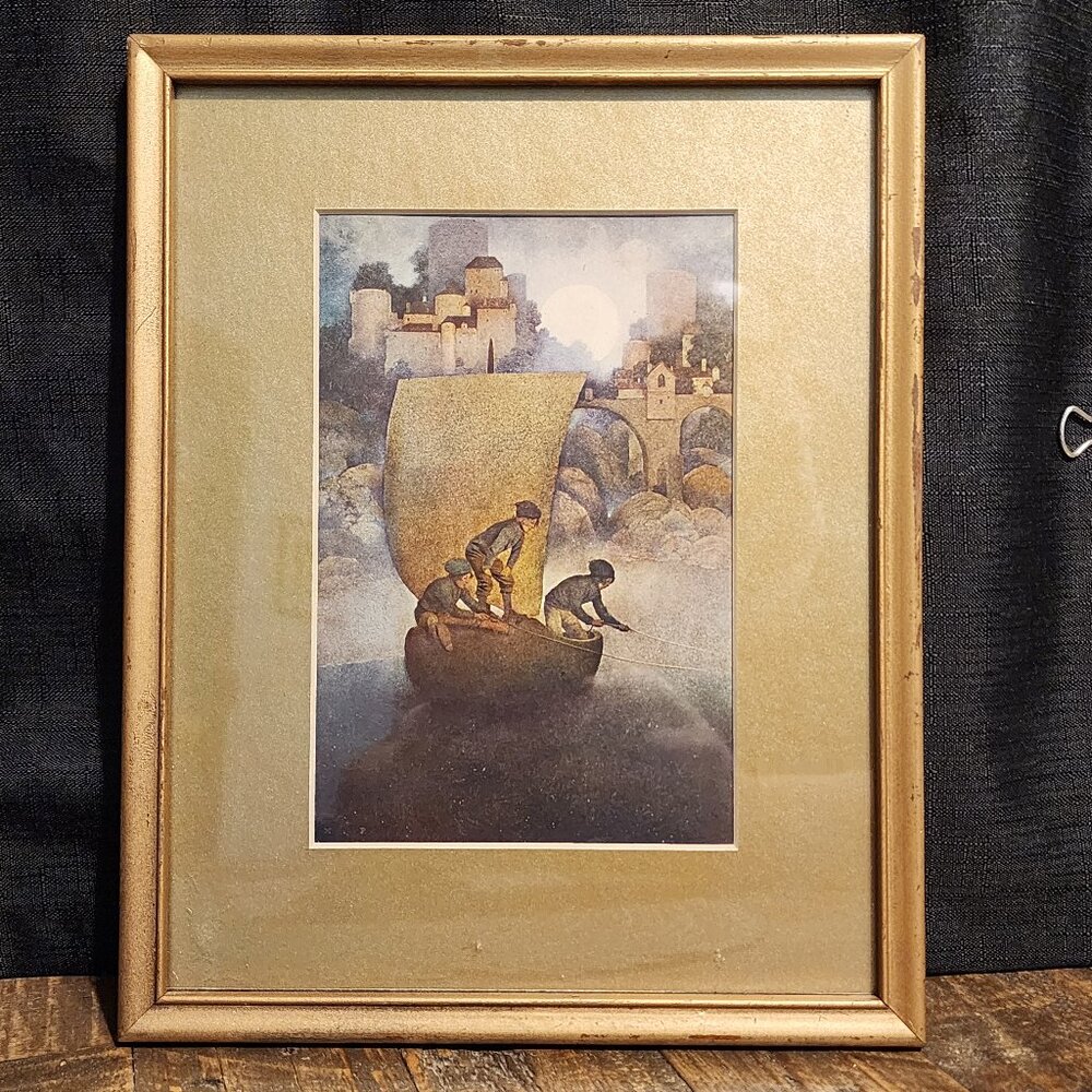 Original Book Illustration - 'Wynken, Blynken and Nod" - "Poems of Childhood"
